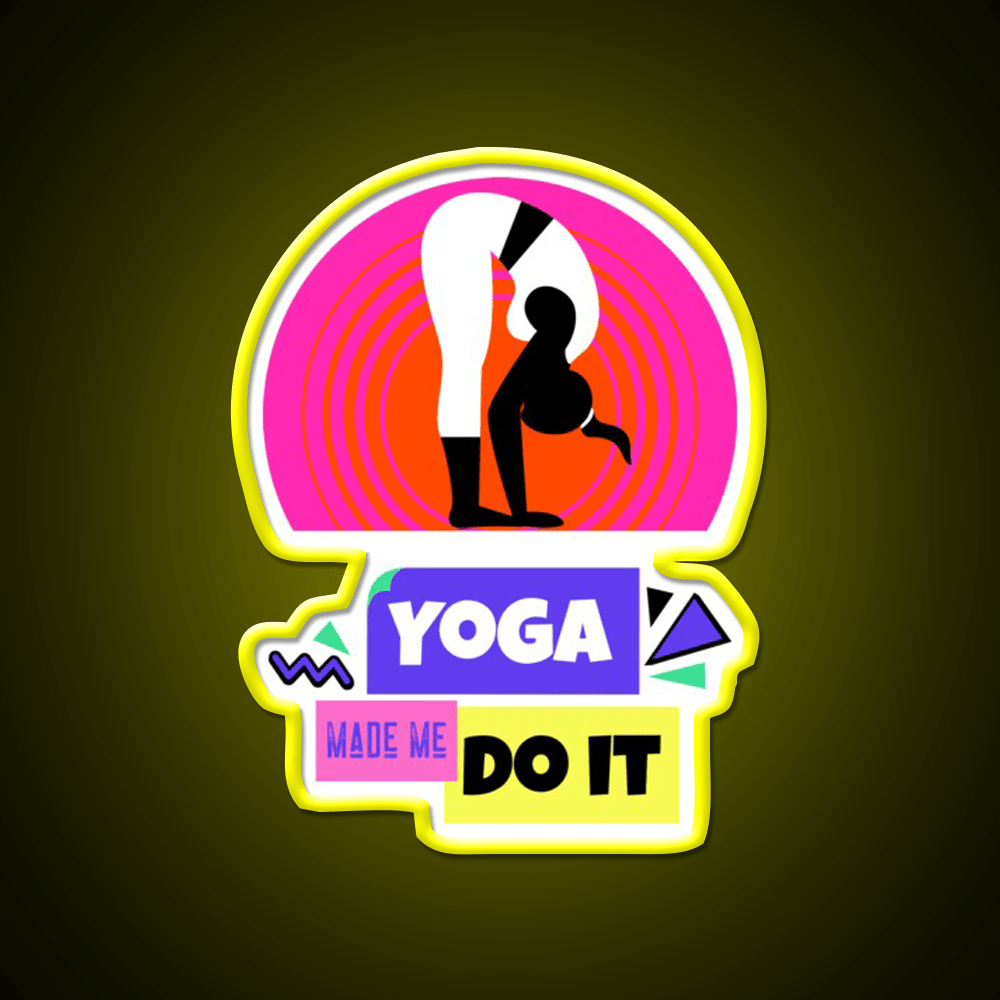 Yoga Made Me Do It Yoga Motivation Vintage Retro Yoga Led Neon Sign Rgb Color - Shineneon