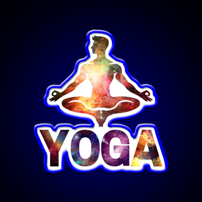Yoga Male Cosmic Energy Meditation Yoga Led Neon Sign Rgb Color