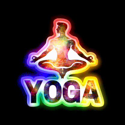 Yoga Male Cosmic Energy Meditation Yoga Led Neon Sign Rgb Color