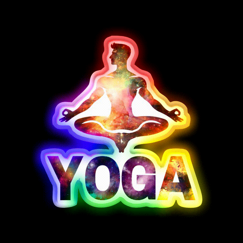 Yoga Male Cosmic Energy Meditation Yoga Led Neon Sign Rgb Color