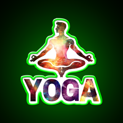 Yoga Male Cosmic Energy Meditation Yoga Led Neon Sign Rgb Color