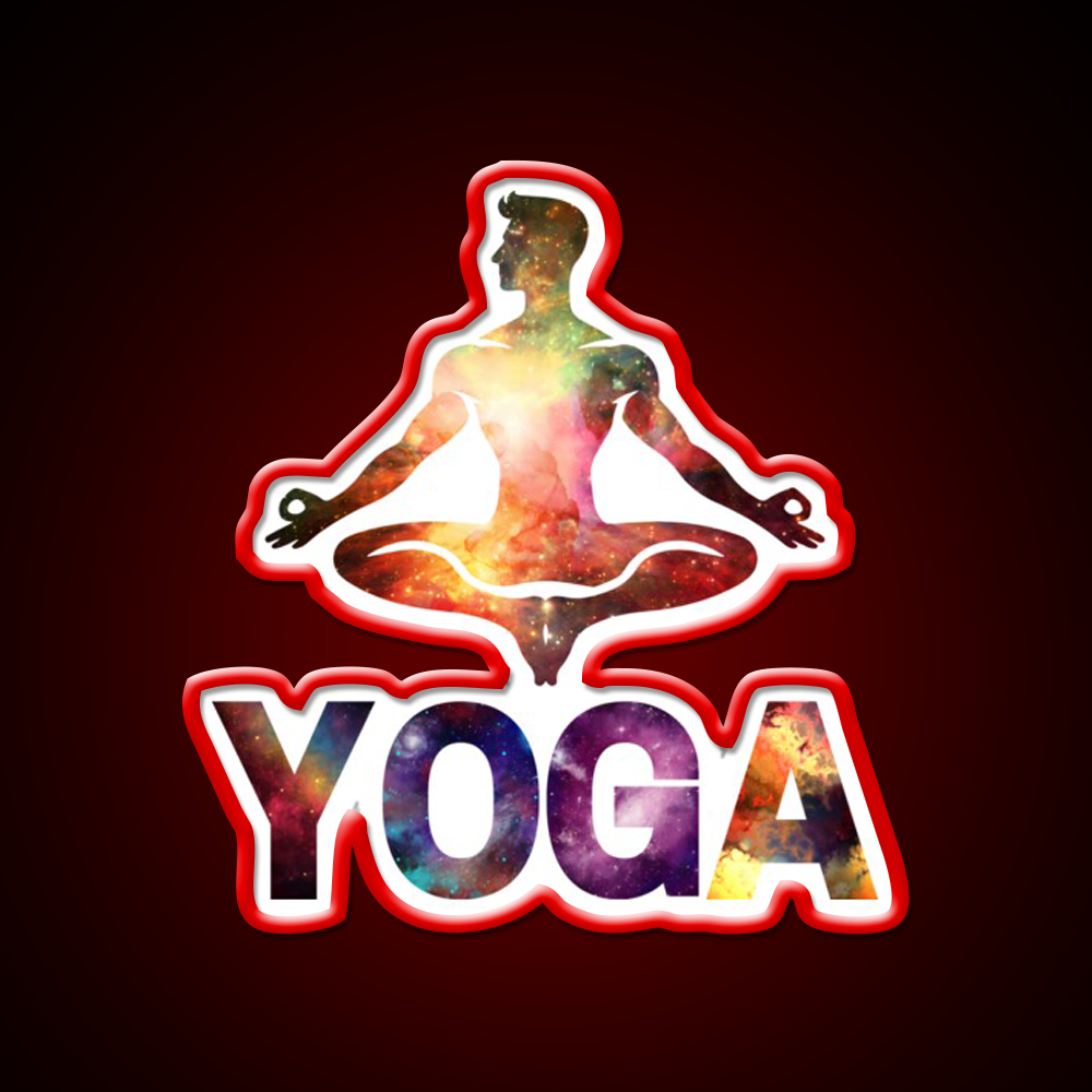 Yoga Male Cosmic Energy Meditation Yoga Led Neon Sign Rgb Color