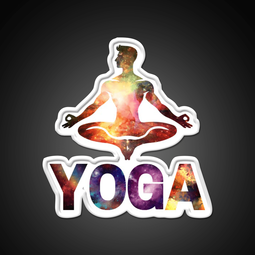 Yoga Male Cosmic Energy Meditation Yoga Led Neon Sign Rgb Color - Shineneon