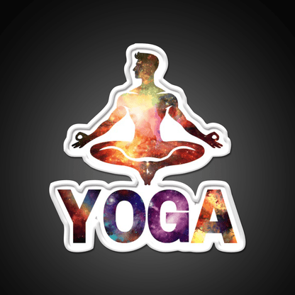 Yoga Male Cosmic Energy Meditation Yoga Led Neon Sign Rgb Color - Shineneon