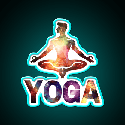 Yoga Male Cosmic Energy Meditation Yoga Led Neon Sign Rgb Color - Shineneon