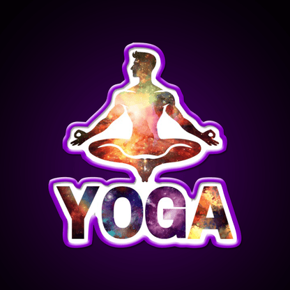Yoga Male Cosmic Energy Meditation Yoga Led Neon Sign Rgb Color - Shineneon