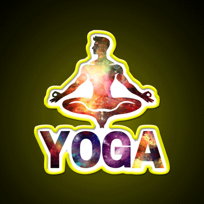 Yoga Male Cosmic Energy Meditation Yoga Led Neon Sign Rgb Color