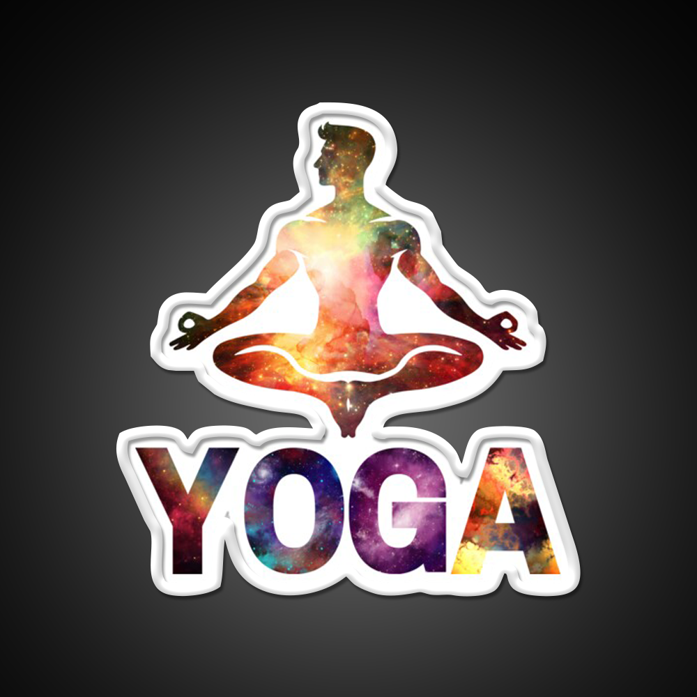 Yoga Male Cosmic Energy Meditation Yoga Led Neon Sign Rgb Color