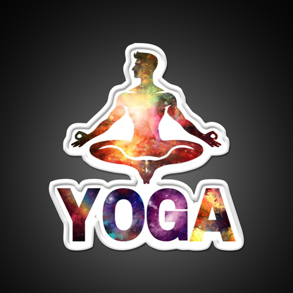 Yoga Male Cosmic Energy Meditation Yoga Led Neon Sign Rgb Color