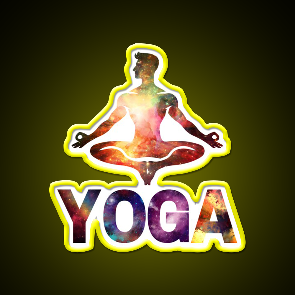 Yoga Male Cosmic Energy Meditation Yoga Led Neon Sign Rgb Color