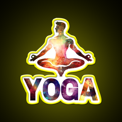 Yoga Male Cosmic Energy Meditation Yoga Led Neon Sign Rgb Color