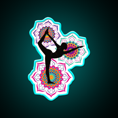 Yoga Mandala Design Yoga Pose Yoga Led Neon Sign Rgb Color