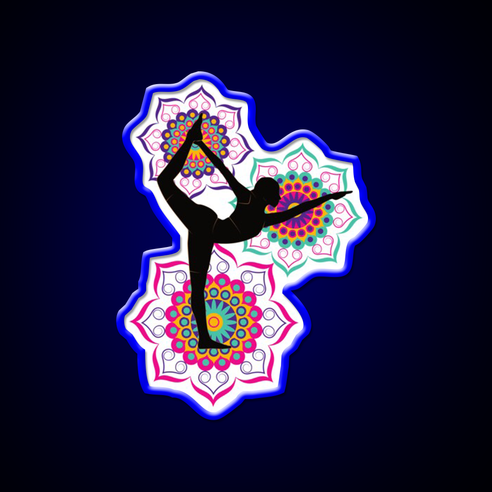 Yoga Mandala Design Yoga Pose Yoga Led Neon Sign Rgb Color