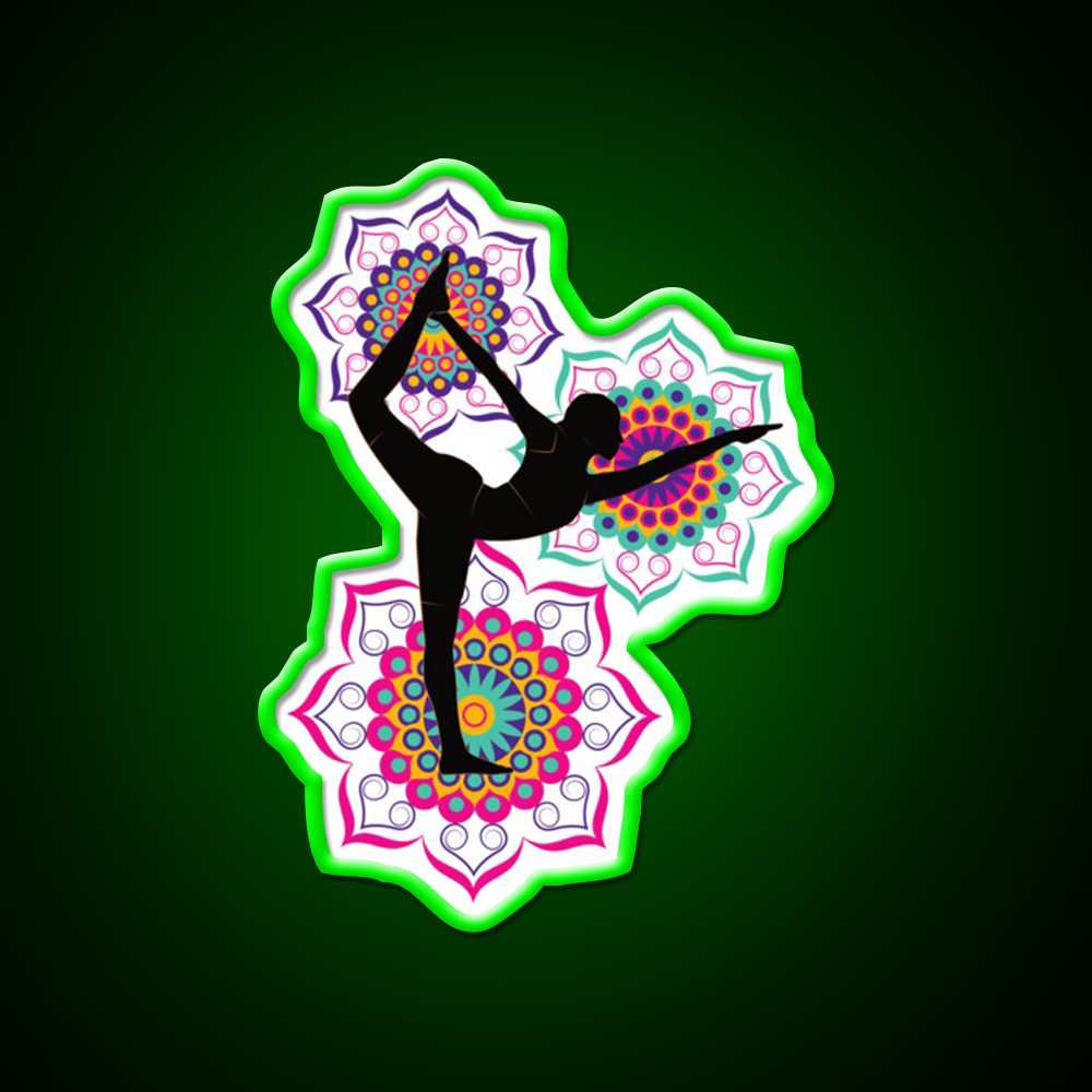 Yoga Mandala Design Yoga Pose Yoga Led Neon Sign Rgb Color