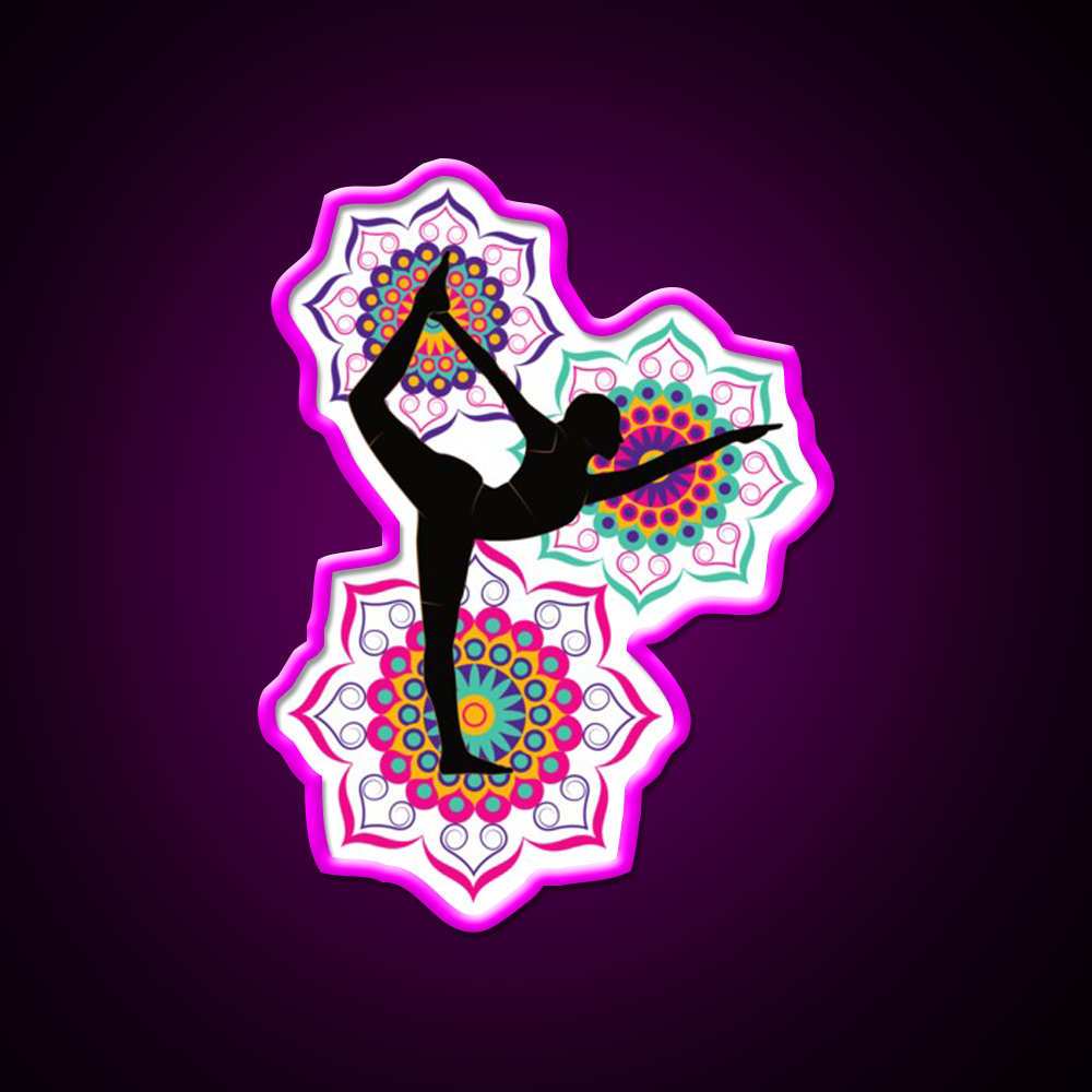 Yoga Mandala Design Yoga Pose Yoga Led Neon Sign Rgb Color
