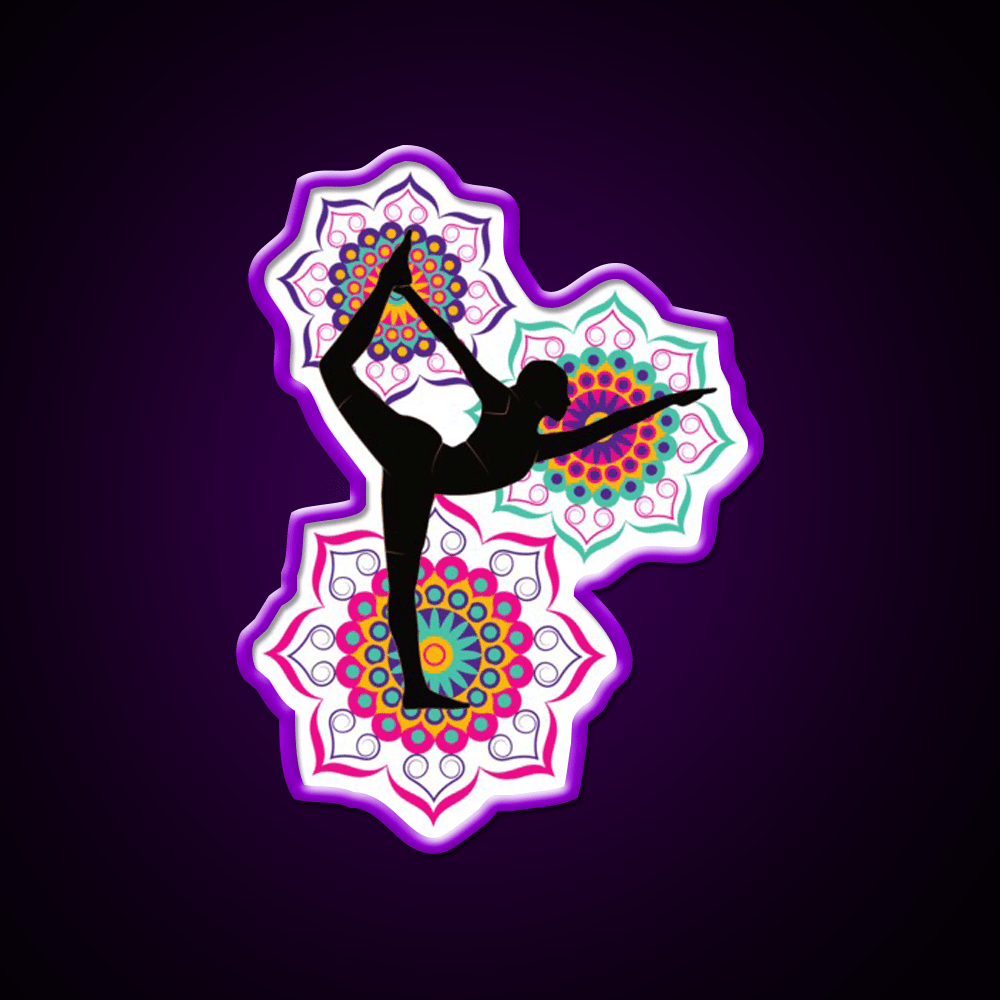 Yoga Mandala Design Yoga Pose Yoga Led Neon Sign Rgb Color - Shineneon