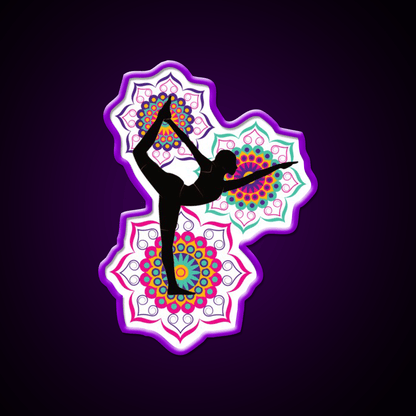 Yoga Mandala Design Yoga Pose Yoga Led Neon Sign Rgb Color - Shineneon