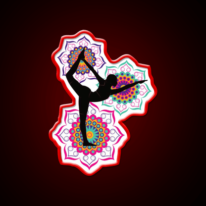 Yoga Mandala Design Yoga Pose Yoga Led Neon Sign Rgb Color - Shineneon