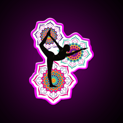 Yoga Mandala Design Yoga Pose Yoga Led Neon Sign Rgb Color - Shineneon
