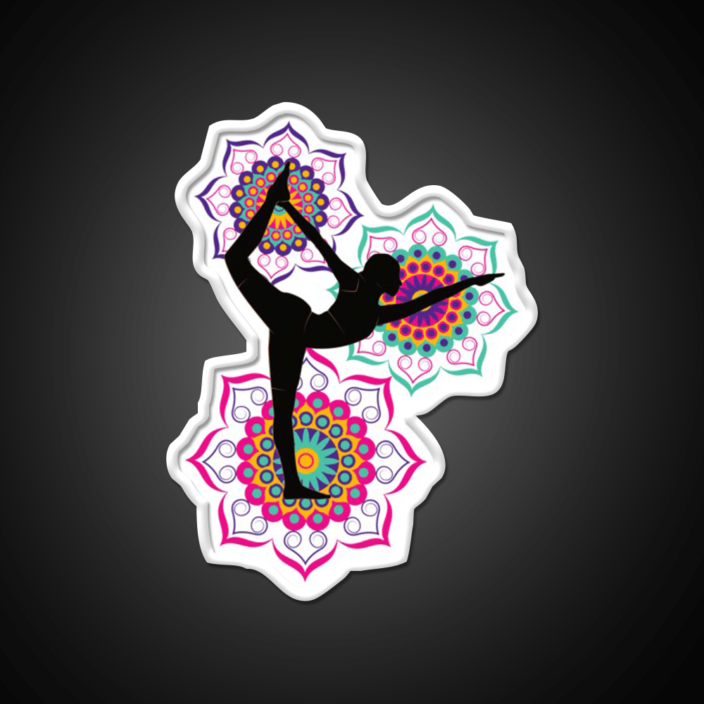 Yoga Mandala Design Yoga Pose Yoga Led Neon Sign Rgb Color - Shineneon
