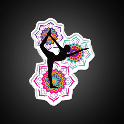 Yoga Mandala Design Yoga Pose Yoga Led Neon Sign Rgb Color - Shineneon