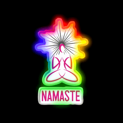 Yoga Namaste Spiritual Meditation Trending Merch Yoga Led Neon Sign Rgb Color