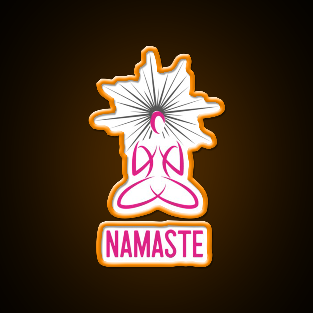Yoga Namaste Spiritual Meditation Trending Merch Yoga Led Neon Sign Rgb Color
