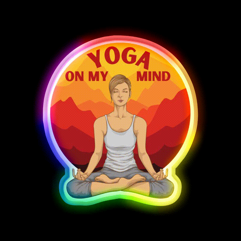 Yoga On My Mind Yoga Led Neon Sign For Wellness Space Rgb Color