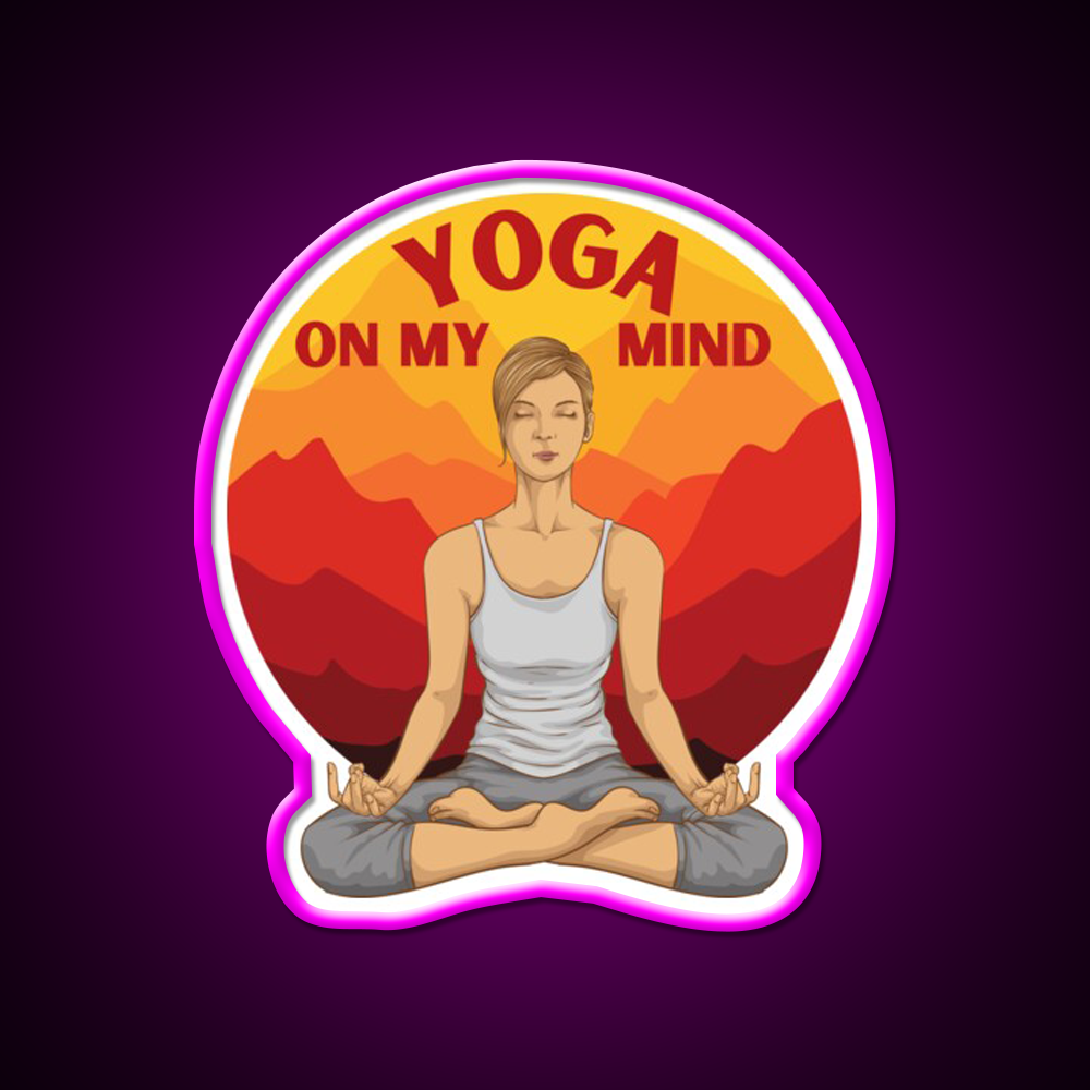Yoga On My Mind Yoga Led Neon Sign For Wellness Space Rgb Color