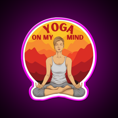 Yoga On My Mind Yoga Led Neon Sign For Wellness Space Rgb Color