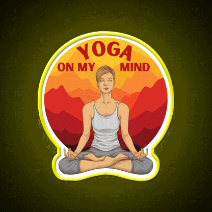 Yoga On My Mind Yoga Led Neon Sign For Wellness Space Rgb Color