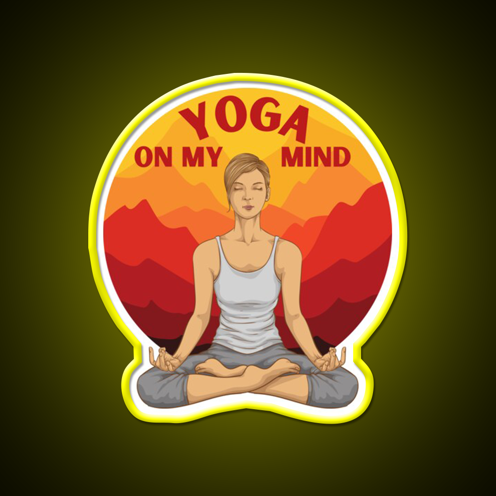 Yoga On My Mind Yoga Led Neon Sign For Wellness Space Rgb Color