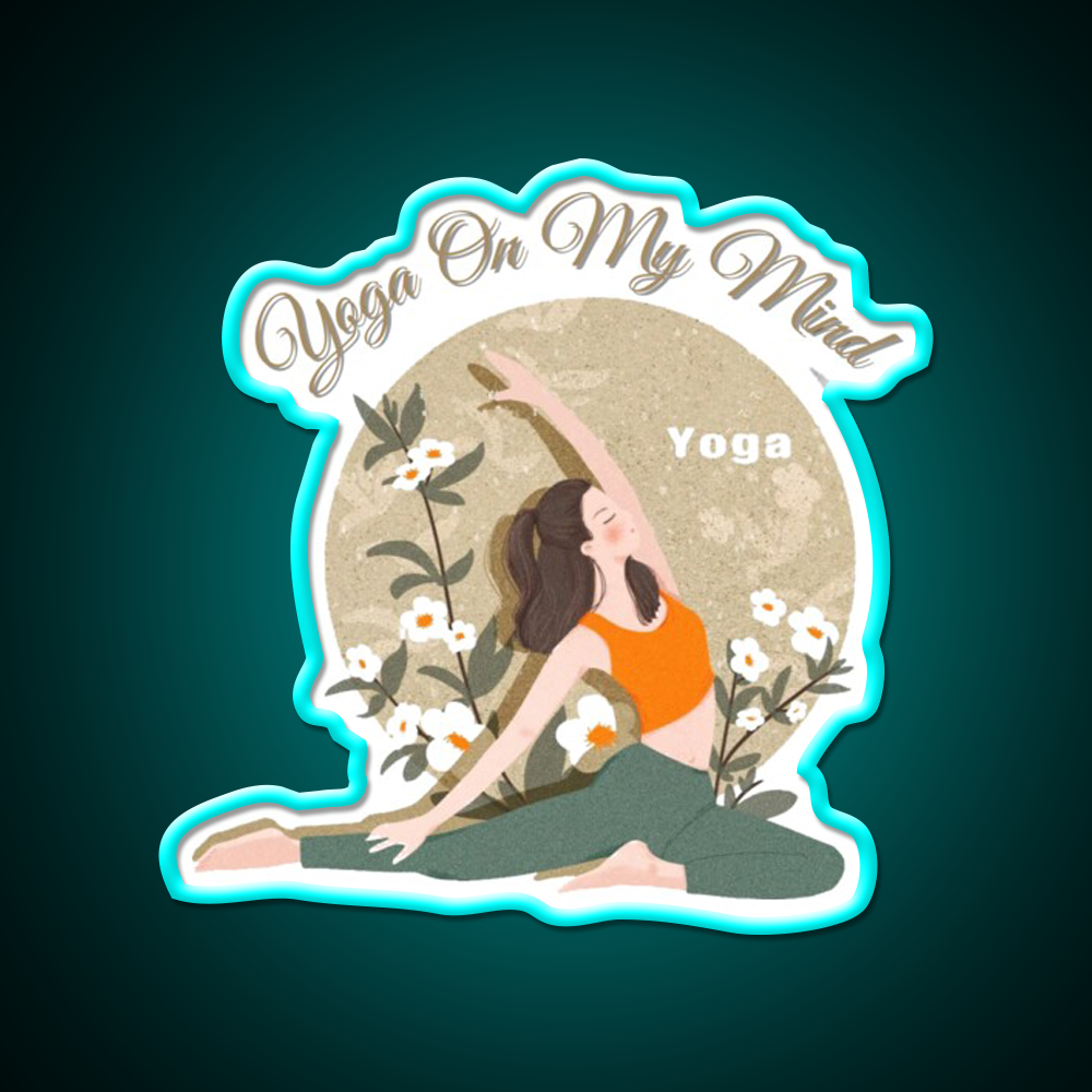 Yoga On My Mind Yoga Led Neon Sign For Wellness Space Yoga Studio Rgb Color