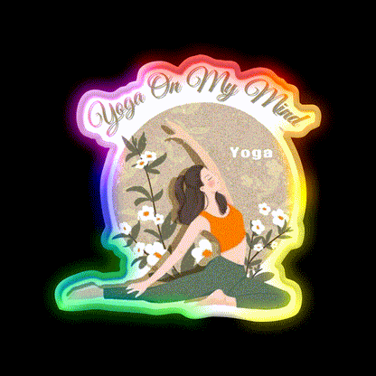 Yoga On My Mind Yoga Led Neon Sign For Wellness Space Yoga Studio Rgb Color