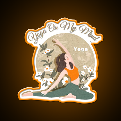 Yoga On My Mind Yoga Led Neon Sign For Wellness Space Yoga Studio Rgb Color