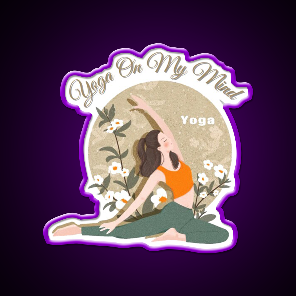 Yoga On My Mind Yoga Led Neon Sign For Wellness Space Yoga Studio Rgb Color