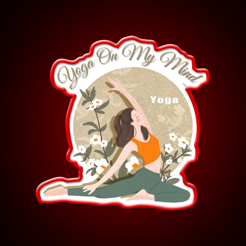 Yoga On My Mind Yoga Led Neon Sign For Wellness Space Yoga Studio Rgb Color