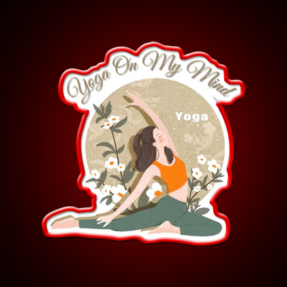 Yoga On My Mind Yoga Led Neon Sign For Wellness Space Yoga Studio Rgb Color