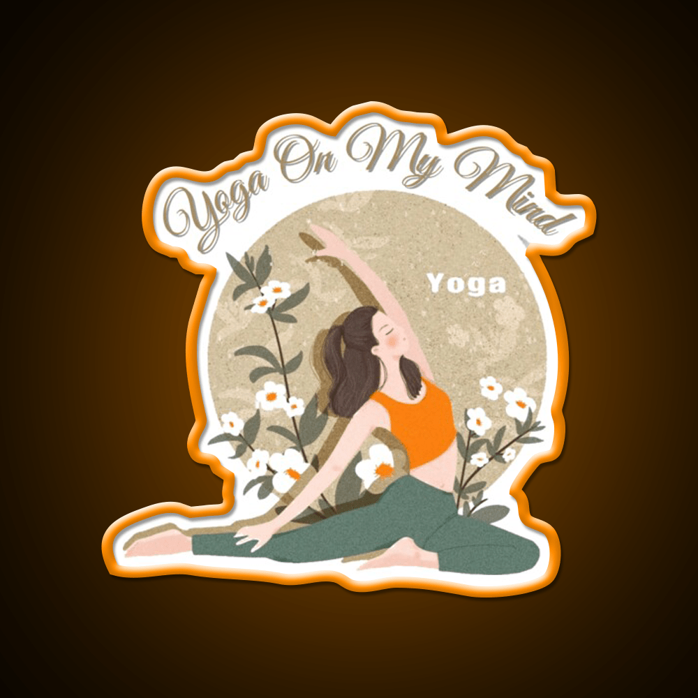 Yoga On My Mind Yoga Led Neon Sign For Wellness Space Yoga Studio Rgb Color - Shineneon