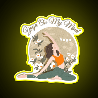 Yoga On My Mind Yoga Led Neon Sign For Wellness Space Yoga Studio Rgb Color - Shineneon
