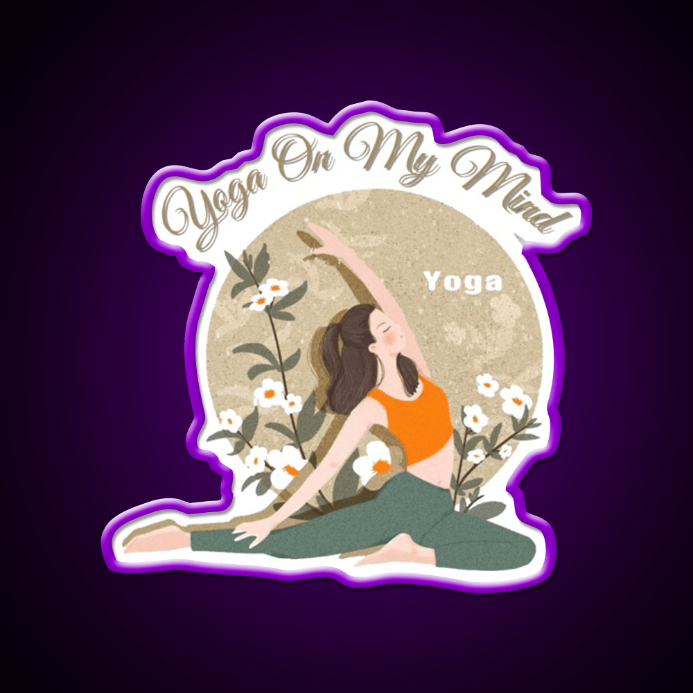 Yoga On My Mind Yoga Led Neon Sign For Wellness Space Yoga Studio Rgb Color - Shineneon