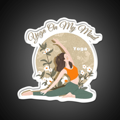 Yoga On My Mind Yoga Led Neon Sign For Wellness Space Yoga Studio Rgb Color - Shineneon
