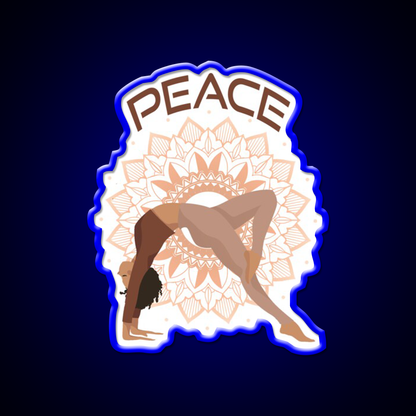 Yoga Peace Yoga Led Neon Sign For Wellness Space Rgb Color