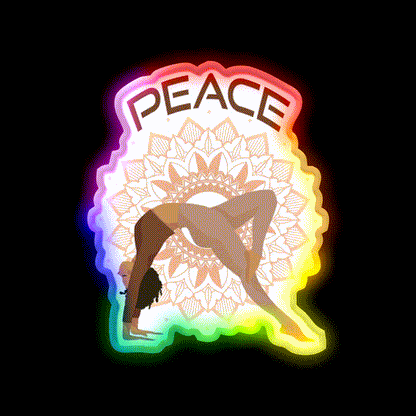 Yoga Peace Yoga Led Neon Sign For Wellness Space Rgb Color