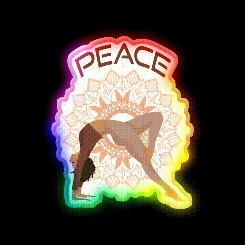 Yoga Peace Yoga Led Neon Sign For Wellness Space Rgb Color