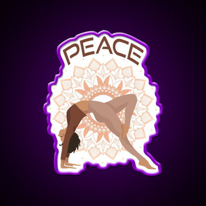 Yoga Peace Yoga Led Neon Sign For Wellness Space Rgb Color