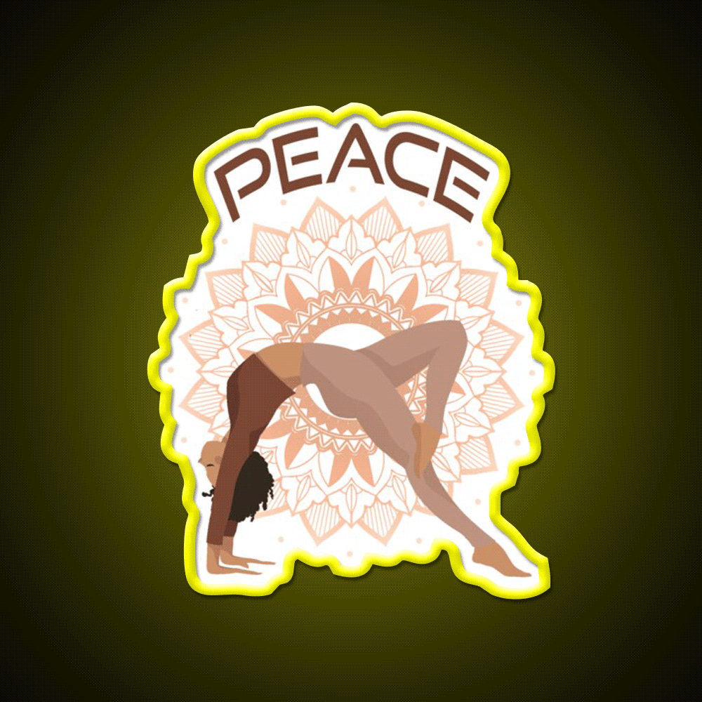 Yoga Peace Yoga Led Neon Sign For Wellness Space Rgb Color