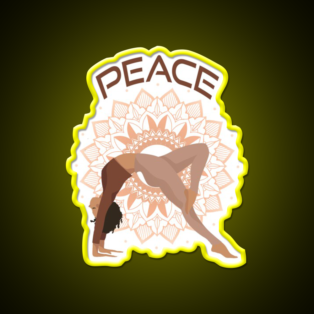 Yoga Peace Yoga Led Neon Sign For Wellness Space Rgb Color