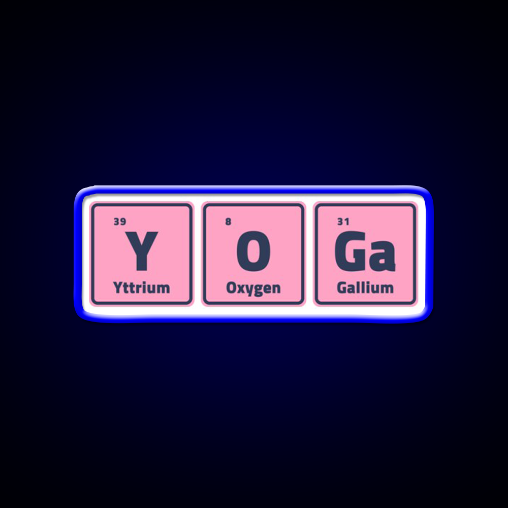 Yoga Periodic Table Elements Yoga Led Neon Sign For Wellness Space Rgb Color