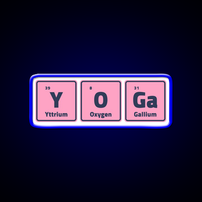Yoga Periodic Table Elements Yoga Led Neon Sign For Wellness Space Rgb Color
